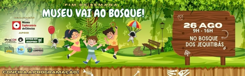 Museu vai ao Bosque dos Jequitibás com oficinas para crianças e jovens. Sábado, 26 de agosto